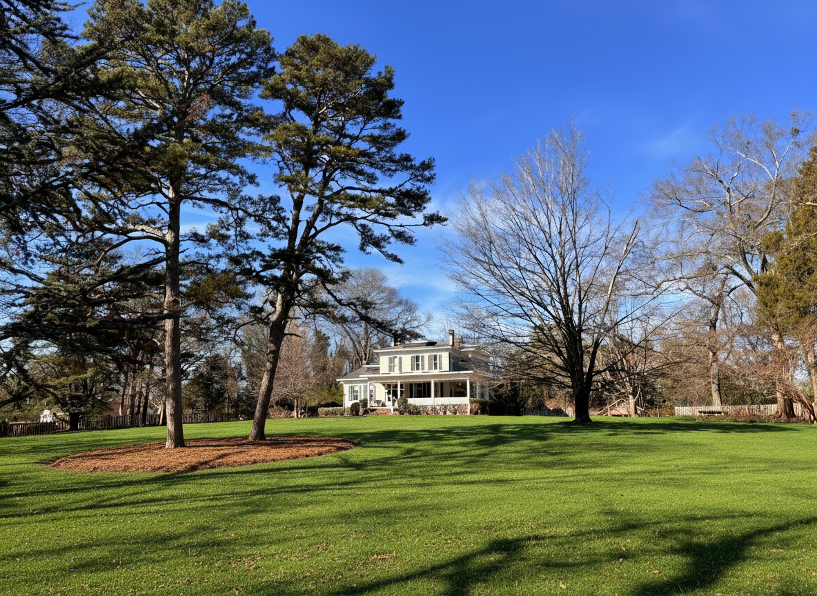 The Franklin House property with expansive green lawn and mature trees